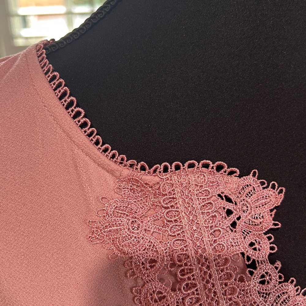 Westport Pink Lace Detail Women's Blouse - Picture 3 of 4